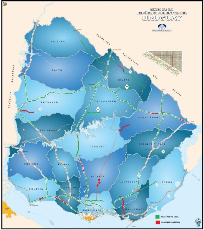 Mapa de ubicación: Red Vial a intervenir con el Programa