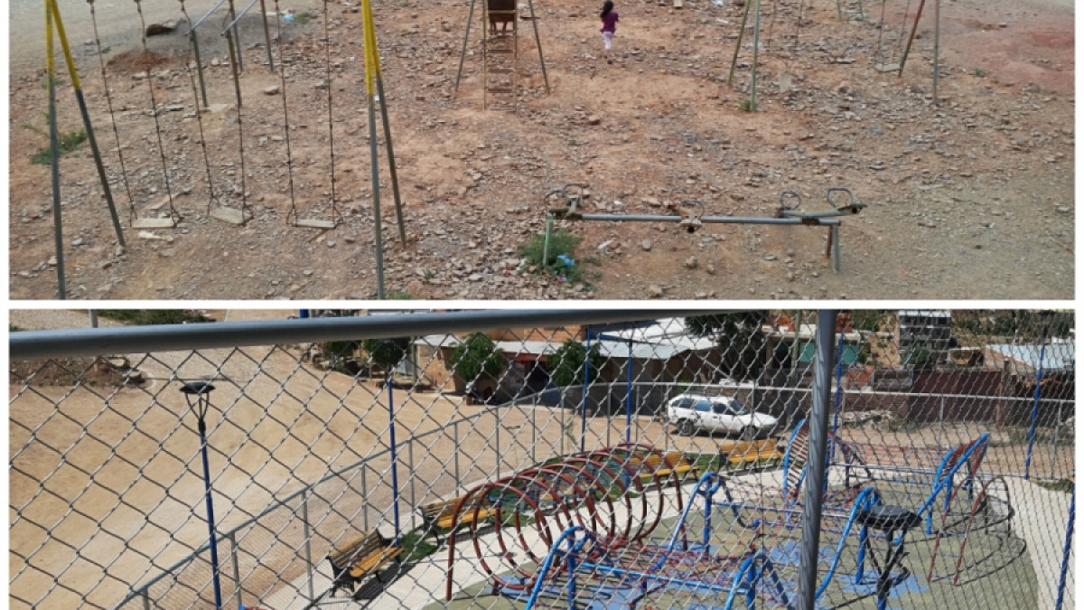 Antes y después de la plaza de OTB 1° de Agosto